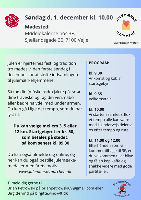 Julemærkemarch 1.12.2024 Socialdemokratiet Vejle fællesskab