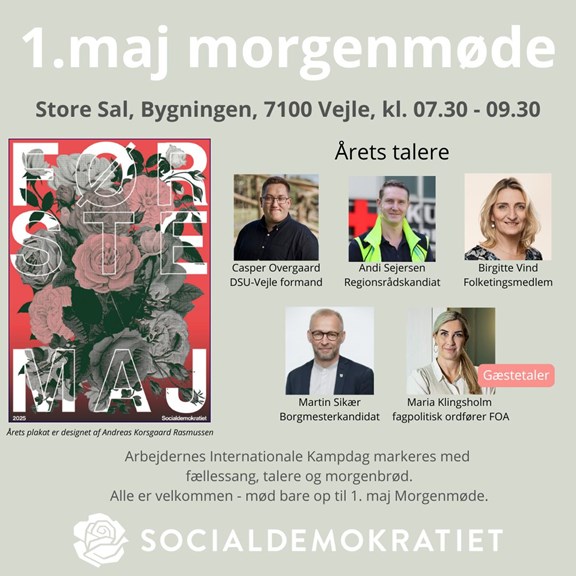 1. maj morgenmøde socialdemokratiet Vejle